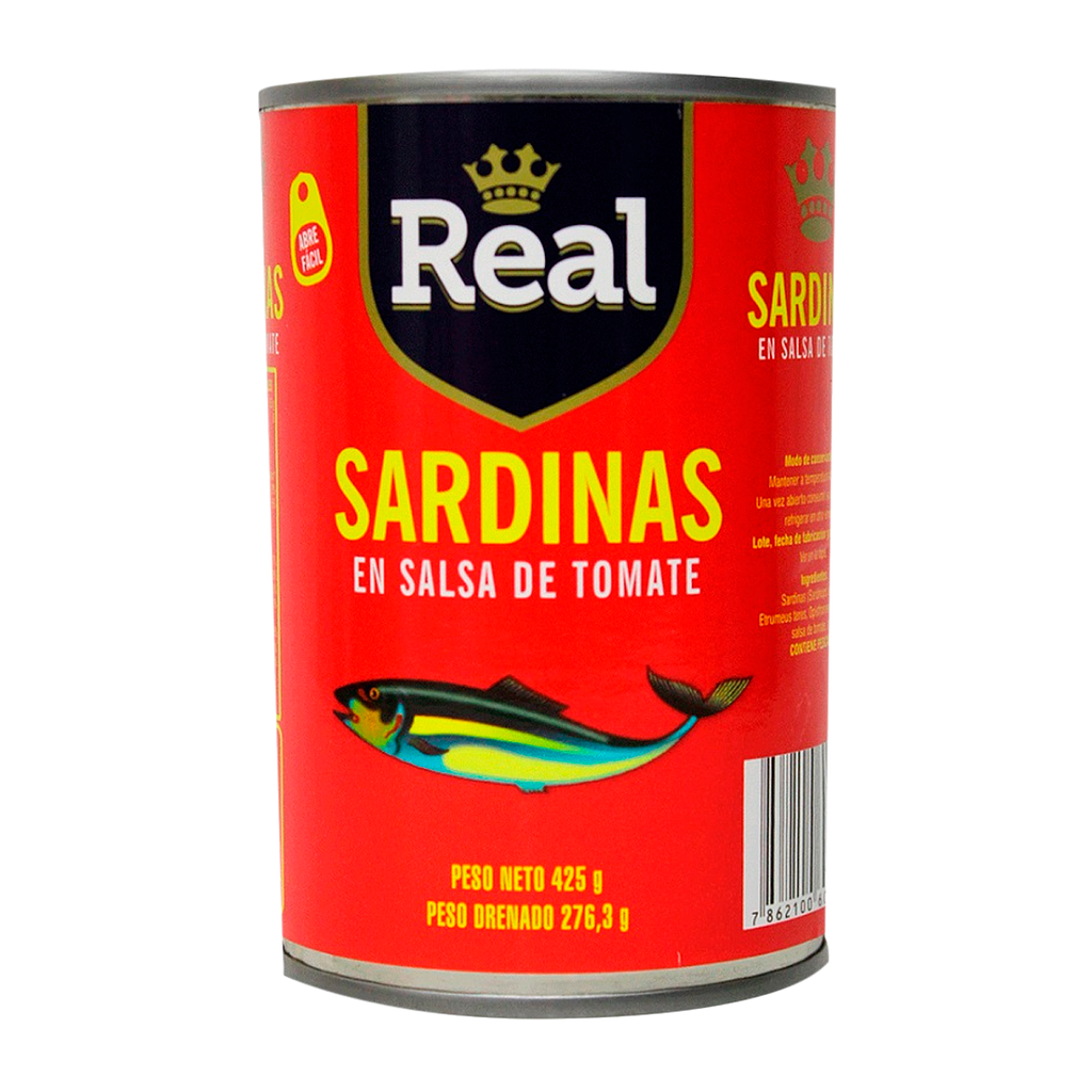 SARDINA REAL TALL S/TOMATE 425 GR A/F /48