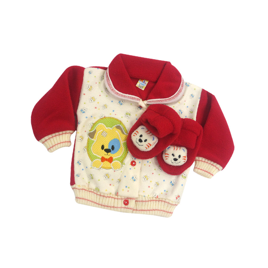 CONJUNTO BEBE 4PZ CHOMPA/BABUCHA POLAR B.H
