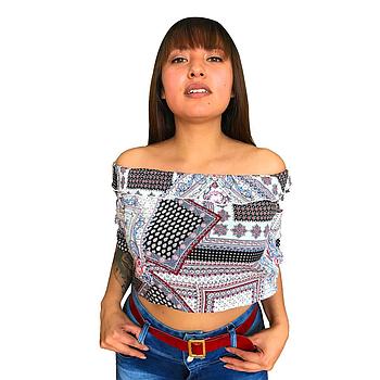 BLUSA MUJER CORTA ESTAMPADA LUCY ANDREALY